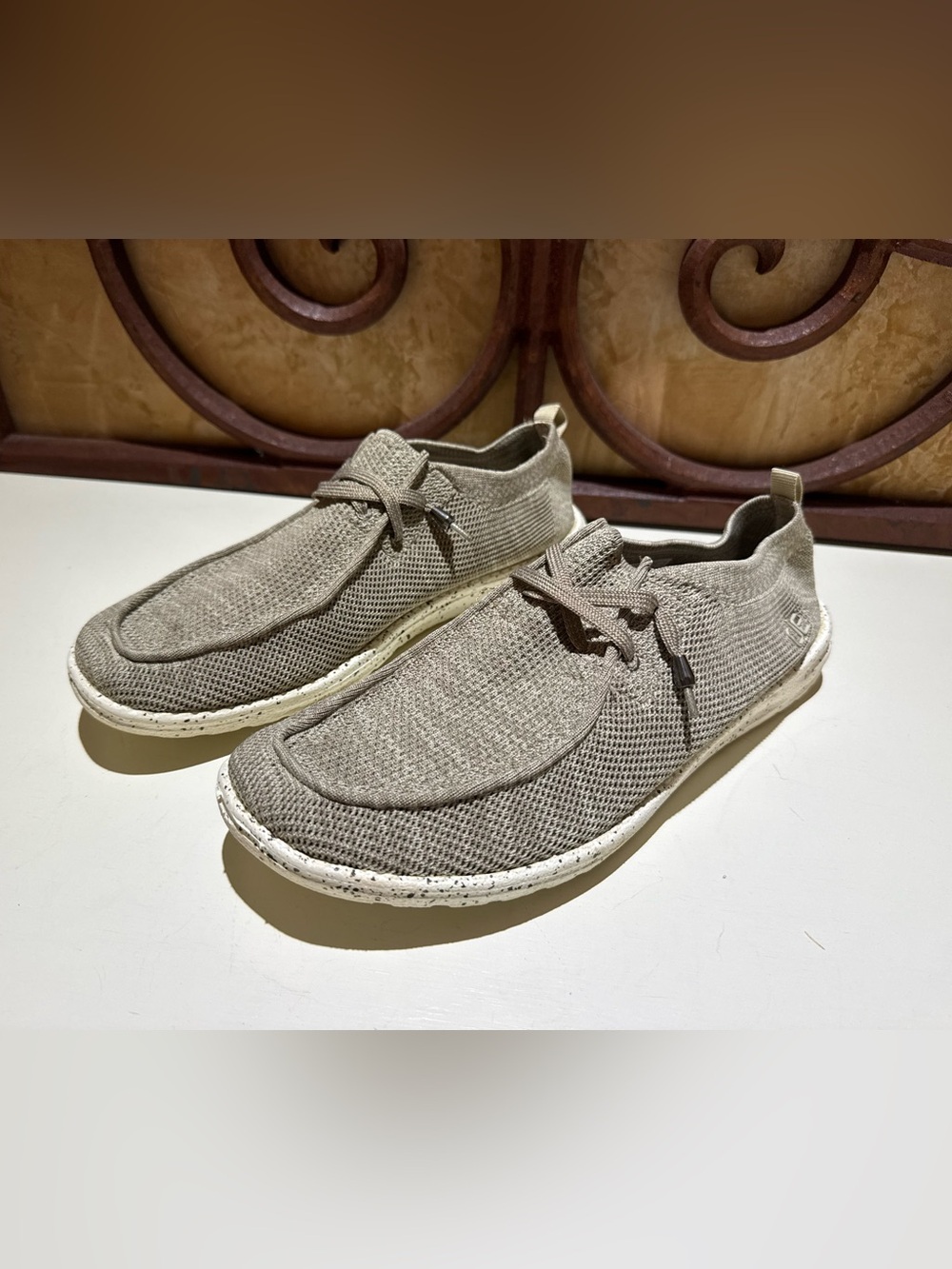 Hey Dude Men’s Lightweight Knit Slip-On Shoes - Taupe Gray